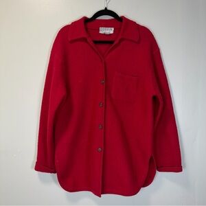 Vintage Corbin Threads Red Wool Button Up Shirt Jacket Workwear Chore Jacket